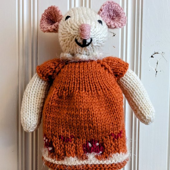 Meet Ella Mouse handmade tricot stuffed animal baby shower birthday gift 14 inch - Picture 2 of 7